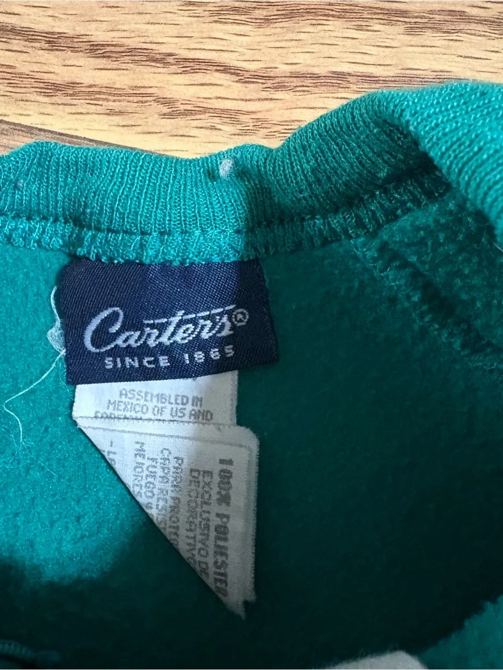 Vintage Carter's Green Fleece Footless Sleeper Pajamas 2T Bear Open Feet